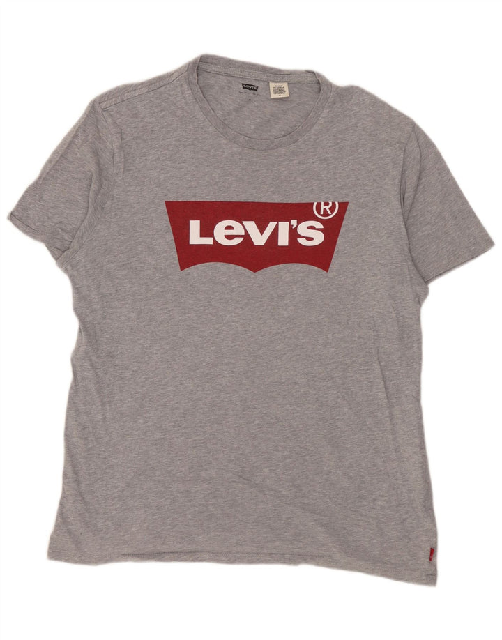 Ανδρικό γραφικό T-Shirt Levi's Top Βαμβακερό με μεσαίο γκρι χρώμα