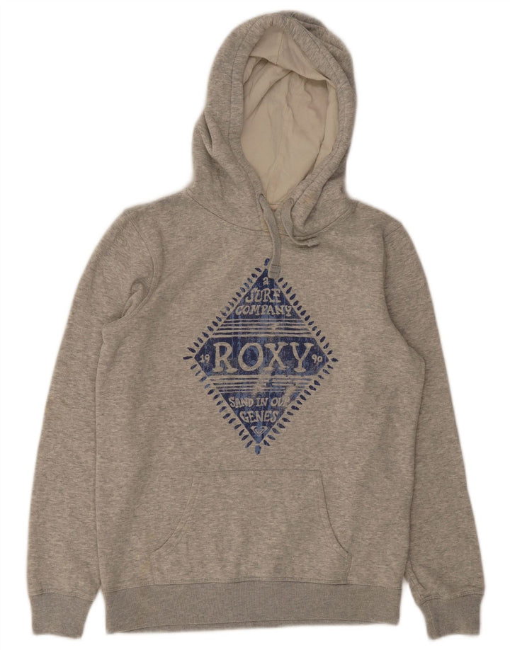 Γυναικείο Roxy Graphic Hoodie Jumper UK 12 Βαμβακερό μεσαίο γκρι φλύκταινα