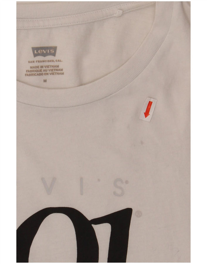 Γυναικείο γραφικό T-Shirt LEVI'S Top UK 14 Medium White
