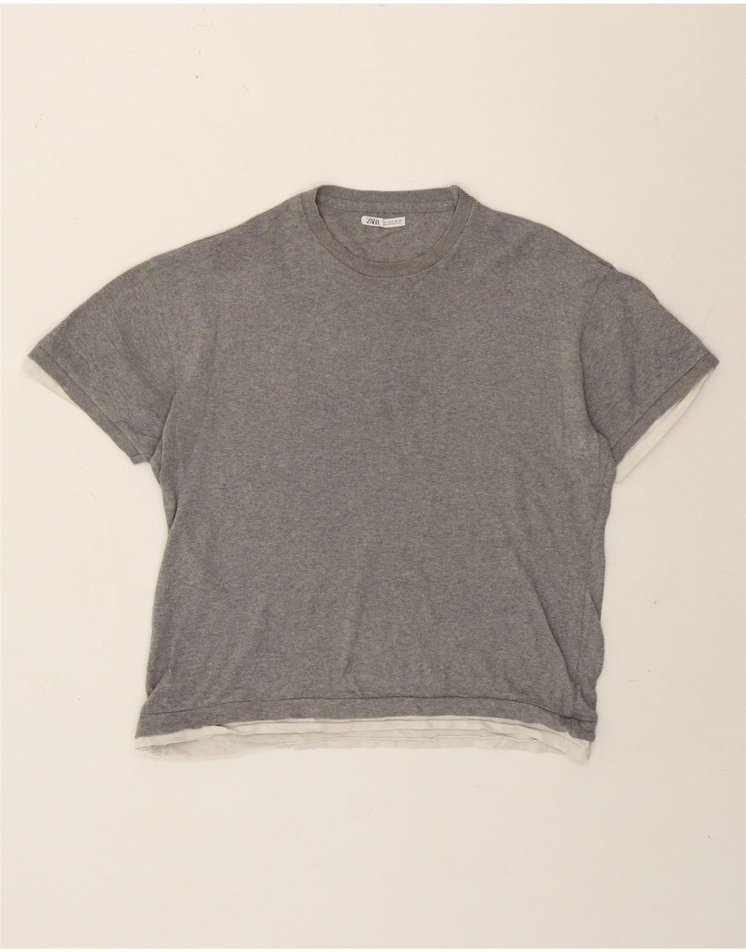 Zara Ανδρικό T-Shirt Top Small Grey