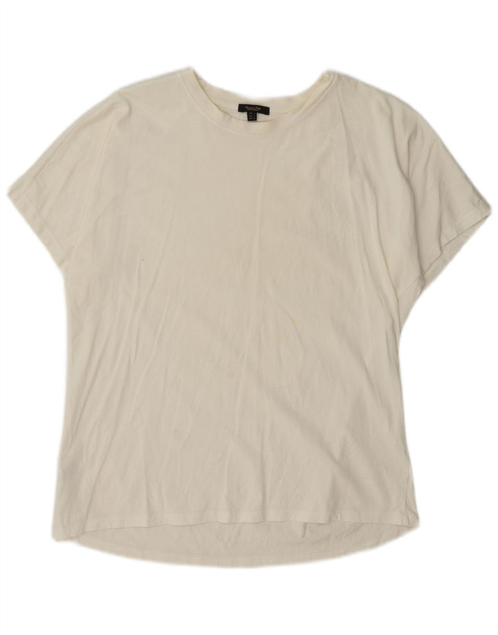 Massimo Dutti γυναικείο μπλουζάκι υπερμεγέθη τοπ UK 10 μικρό λευκό βαμβακερό