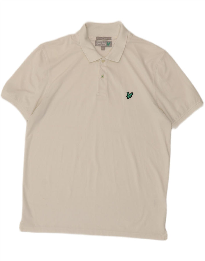 Ανδρικό πουκάμισο πόλο Lyle & Scott με μεγάλο λευκό πολυεστέρα