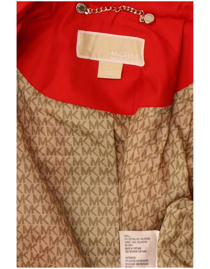 MICHAEL KORS Γυναικεία καμπαρντίνα UK 12 μεσαίο κόκκινο βαμβακερό