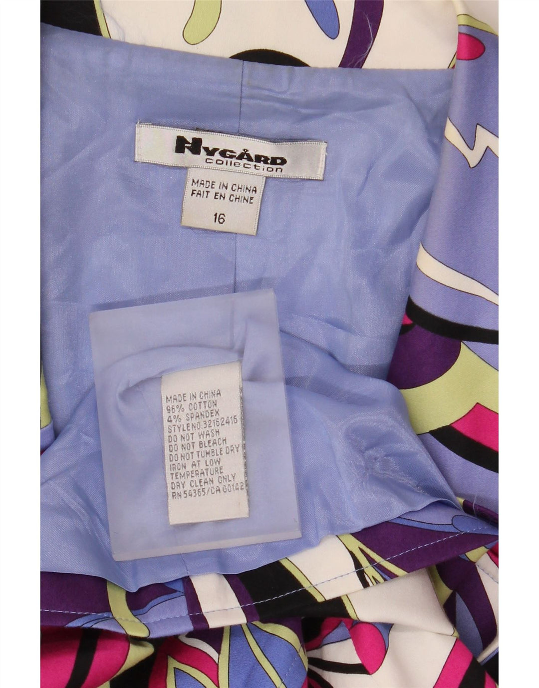 Nygard Γυναικείο μπλέιζερ με 3 κουμπιά μπουφάν US 16 2XL Μπλε φλοράλ βαμβακερό