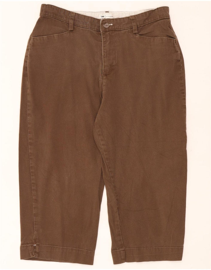 Γυναικείο παντελόνι Capri LEE US 12 Large W32 L20 Καφέ Βαμβακερό