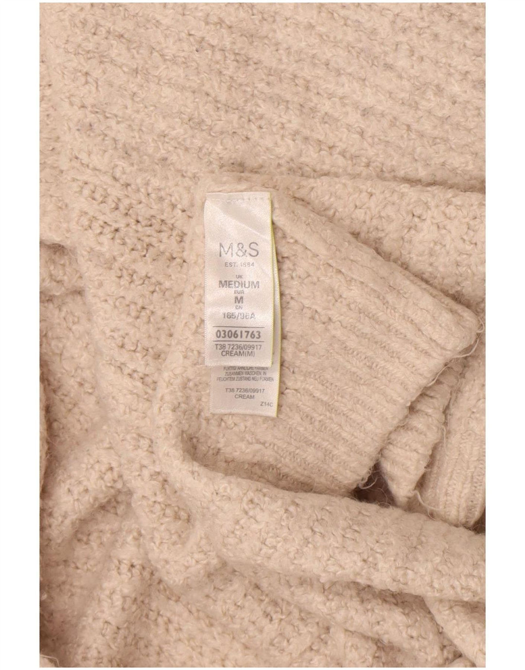 Marks & Spencer Γυναικείο πουλόβερ Longline Cardigan UK 12 Medium Off White