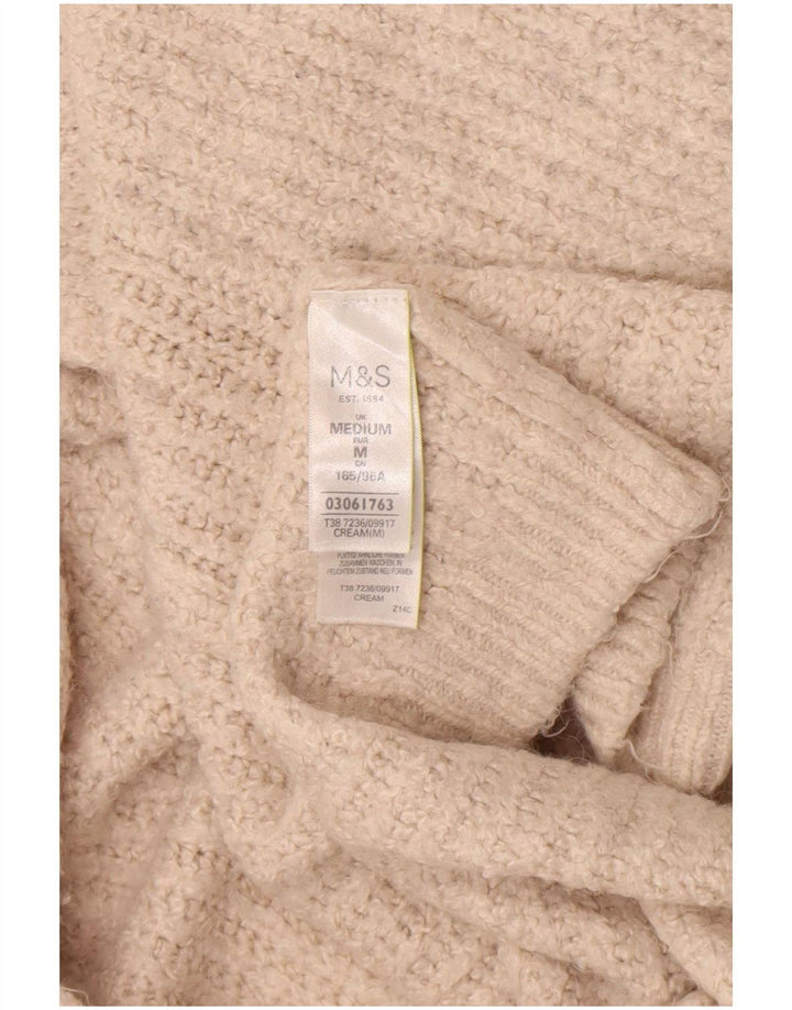 Marks & Spencer Γυναικείο πουλόβερ Longline Cardigan UK 12 Medium Off White