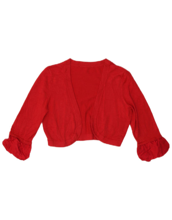 Coast Γυναικείο πουλόβερ ζακέτα Bolero 3/4 μανίκια UK 10 Small Red Viscose
