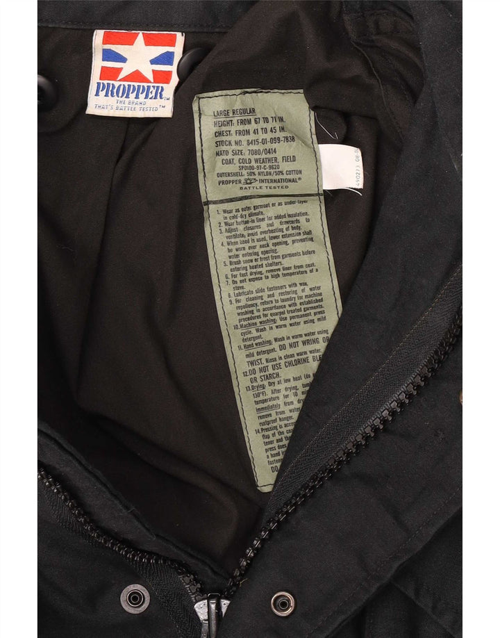 Σωστό Ανδρικό Στρατιωτικό Μπουφάν UK 40 Large Black Nylon