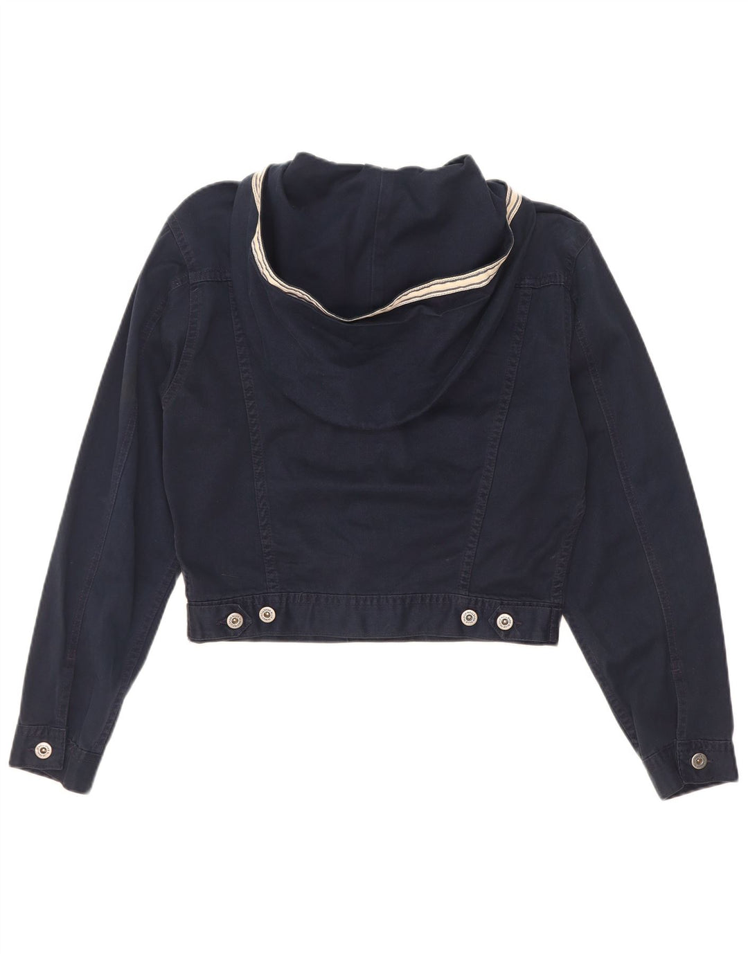 Benetton Γυναικείο τζιν μπουφάν με κουκούλα IT 40 Small Navy Blue