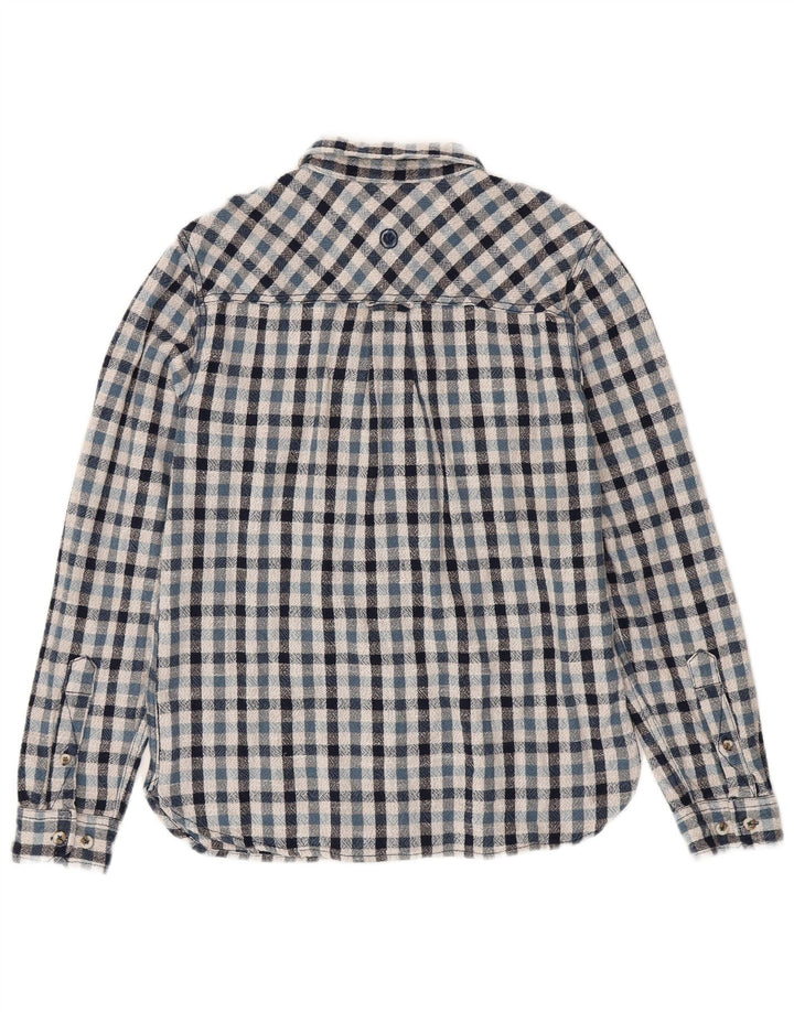 Ανδρικό φανελένιο πουκάμισο Fat Face, μεσαίο μπλε βαμβακερό