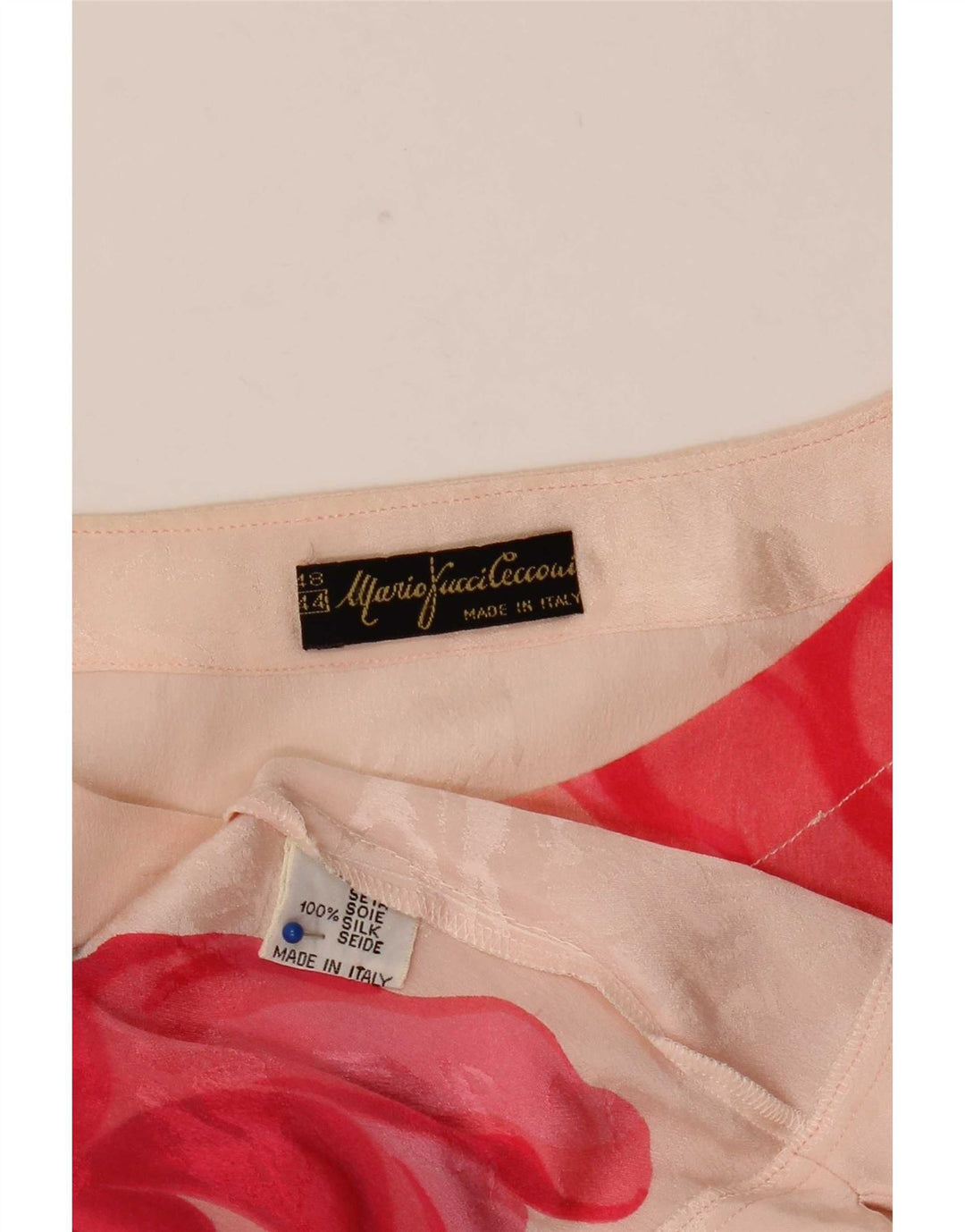 Mario Pucci Cecconi Γυναικεία See Through Μπλούζα Top IT 44 Medium Pink Floral