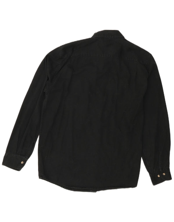 Wrangler Mens Shirt Medium Black Cotton