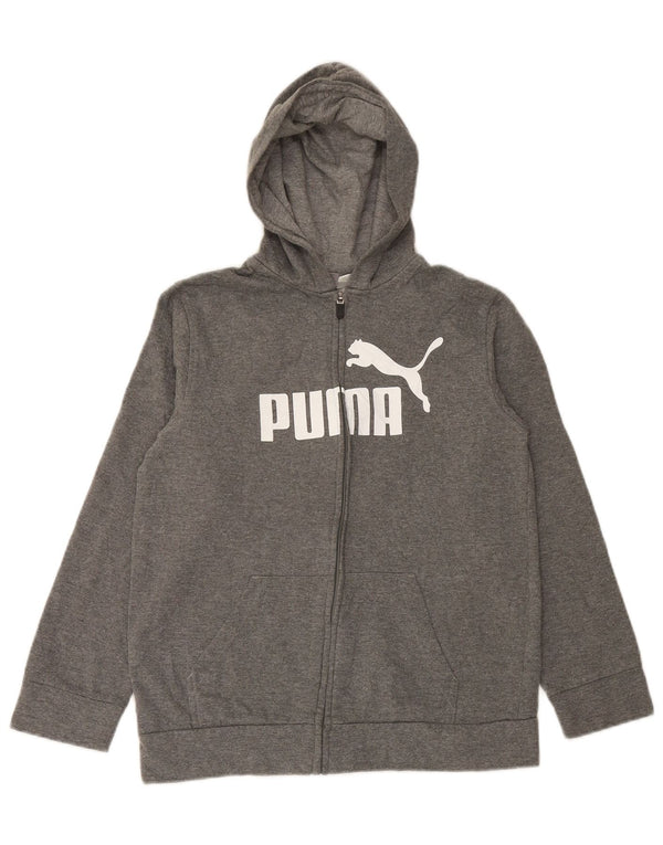 Πουλόβερ PUMA Boys Graphic Zip Hoodie 12-13 ετών Μεγάλο γκρι βαμβακερό