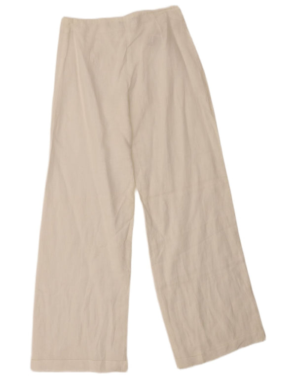 Sisley γυναικείο φαρδύ παντελόνι casual IT 38 XS W26 L29 White Flax