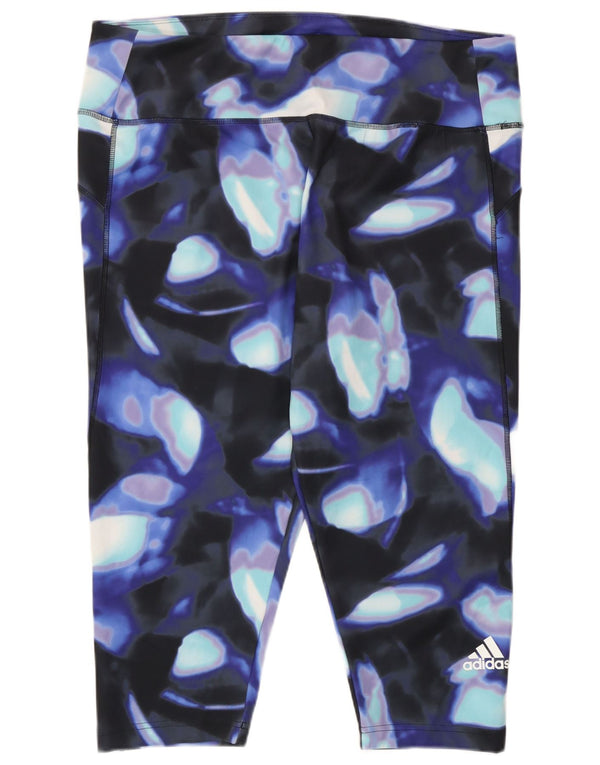 Adidas Γυναικεία κολάν Aeroready Abstract Pattern UK 24/26 2XL Navy Blue