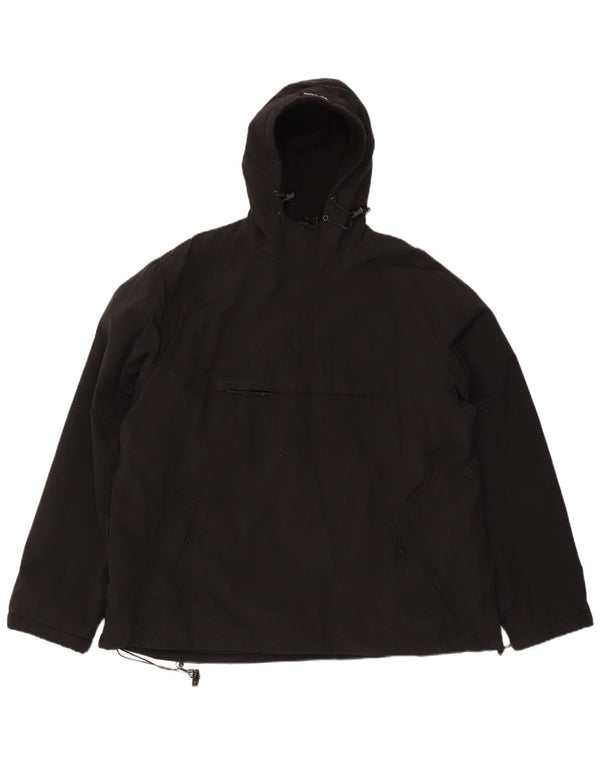 Vintage Ανδρικό μπουφάν με κουκούλα Anorak Windbreaker UK 44 2XL Μαύρο νάιλον