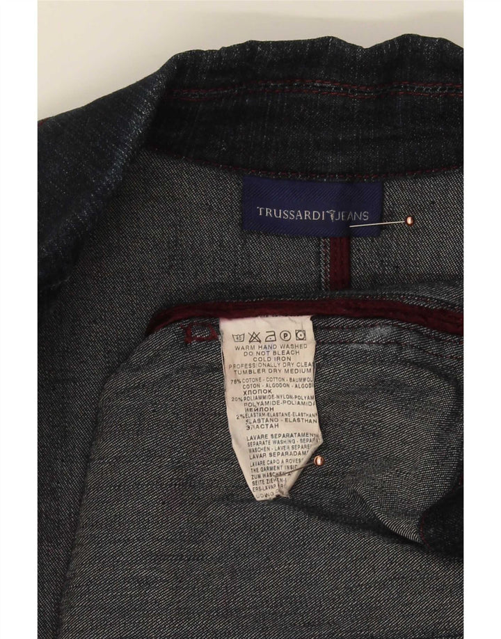 Trussardi Jeans Γυναικείο Τζιν Μπλέιζερ με 3 κουμπιά μπουφάν IT 46 Μεγάλο Navy Blue