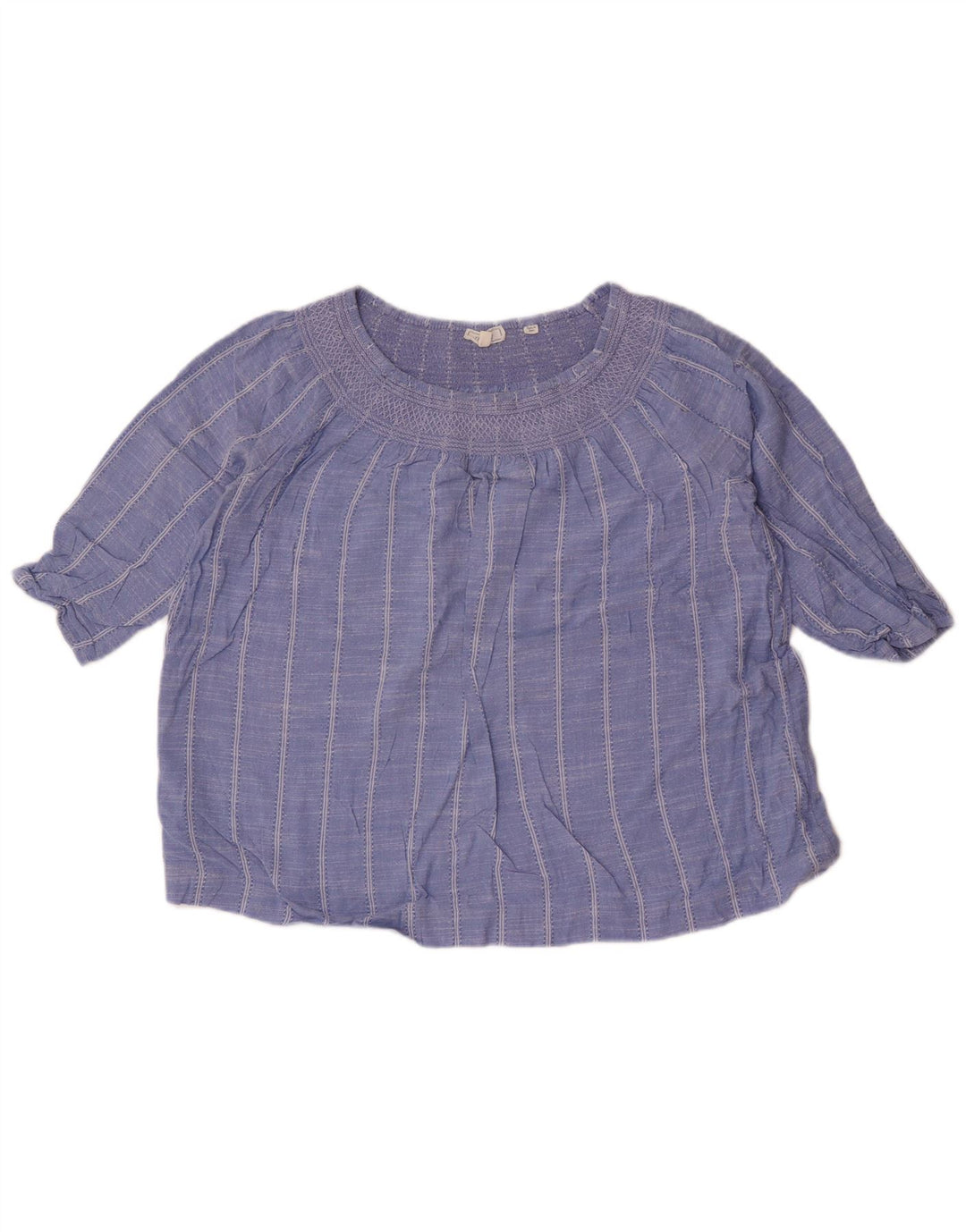 Fat Face Γυναικεία Crop Oversized Top 3/4 μανίκια UK 10 Small Blue ριγέ