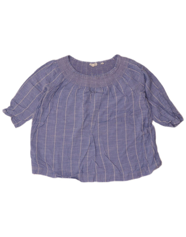 Fat Face Γυναικεία Crop Oversized Top 3/4 μανίκια UK 10 Small Blue ριγέ