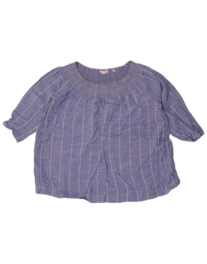 Fat Face Γυναικεία Crop Oversized Top 3/4 μανίκια UK 10 Small Blue ριγέ