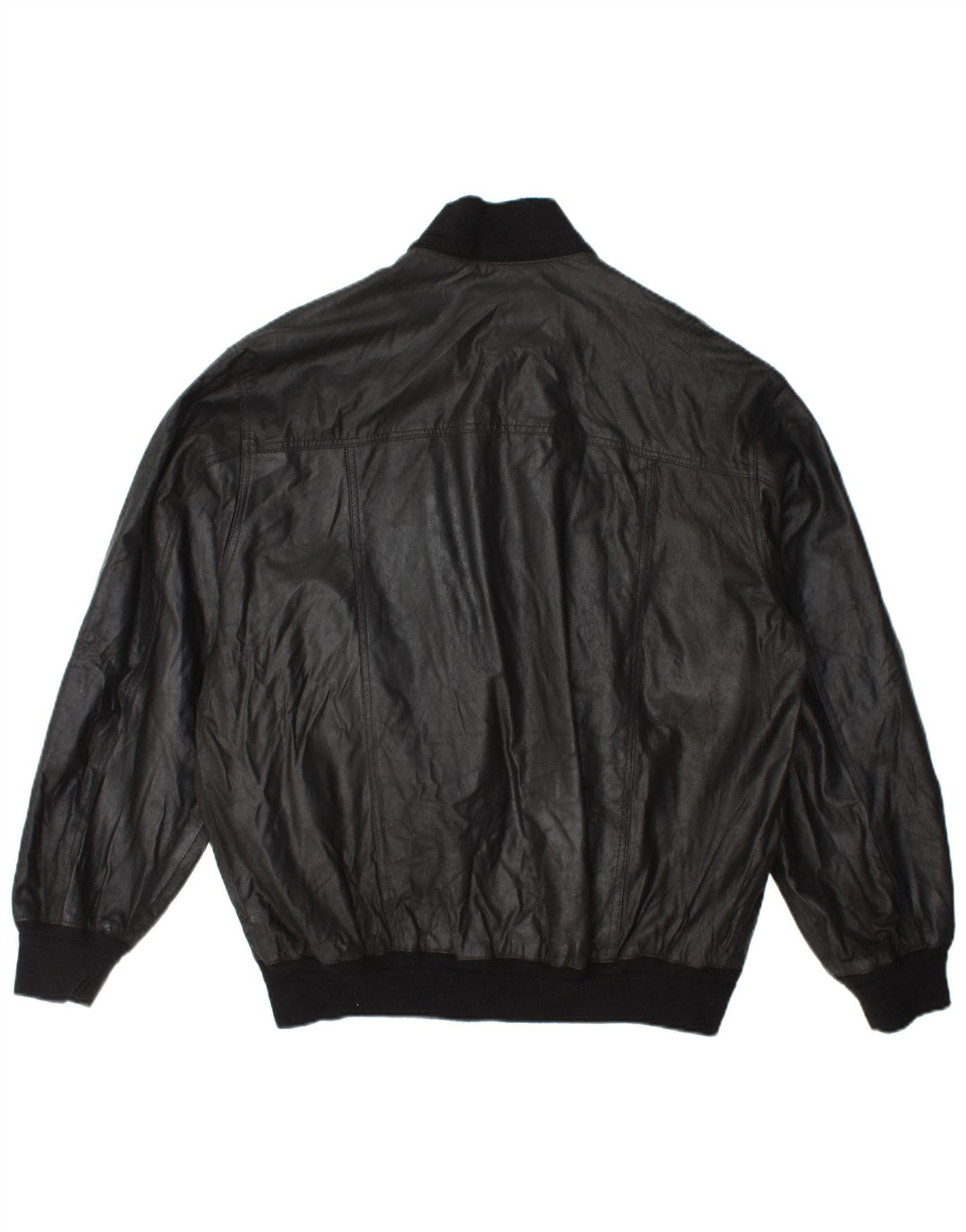 Vintage Ανδρικό Bomber Δερμάτινο Μπουφάν IT 54 2XL Μαύρο Δερμάτινο