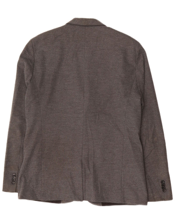 Zara Ανδρικό μπουφάν blazer 2 κουμπιών UK 42 XL Grey Polyester