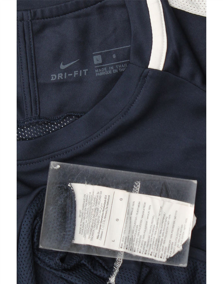 Ανδρικό μπλουζάκι Nike Dri Fit Top Large Navy Blue Colorblock Πολυεστέρας