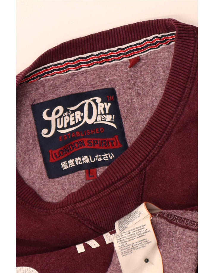 Ανδρικό γραφικό φούτερ Superdry Jumper μεγάλο βαμβακερό καφέ