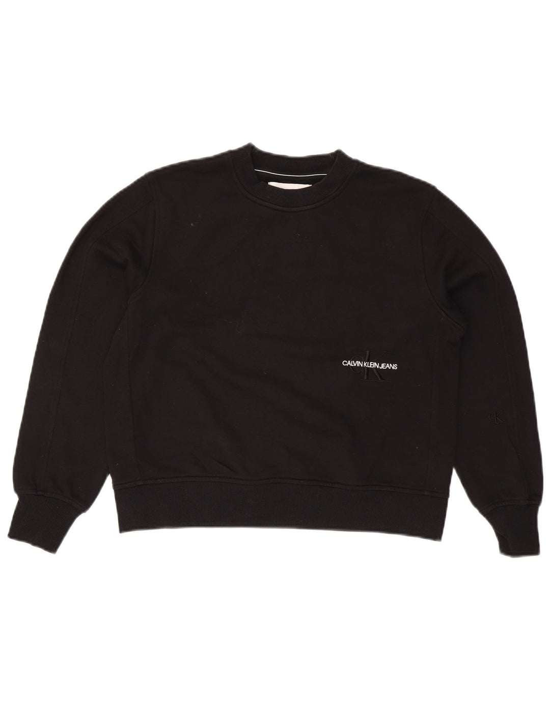 Calvin Klein Jeans Γυναικεία φούτερ υπερμεγέθη Jumper UK 10 Small Black