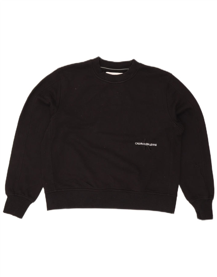 Calvin Klein Jeans Γυναικεία φούτερ υπερμεγέθη Jumper UK 10 Small Black
