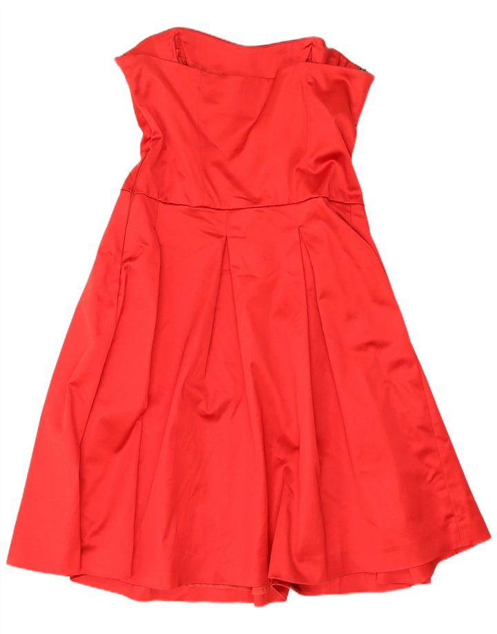 Coast Γυναικείο Στράπλες Φόρεμα UK 16 Large Red Acetate