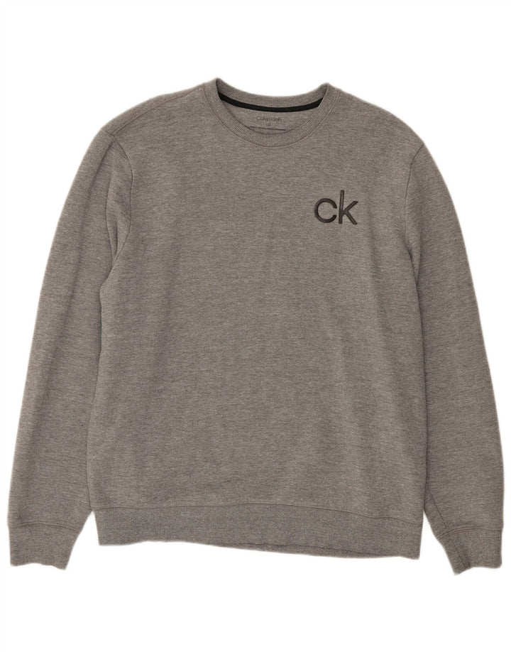 CALVIN KLEIN Mens Sweatshirt Jumper Large Grey Cotton Classic