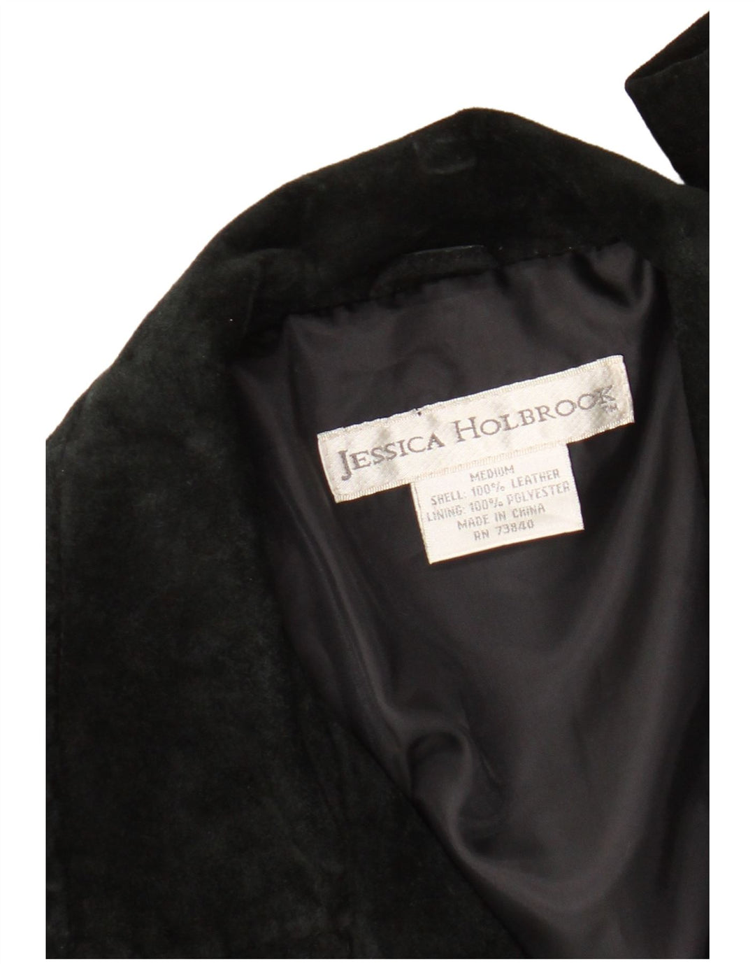 Vintage γυναικείο σουέτ τζάκετ με 3 κουμπιά, μεσαίο μαύρο δέρμα