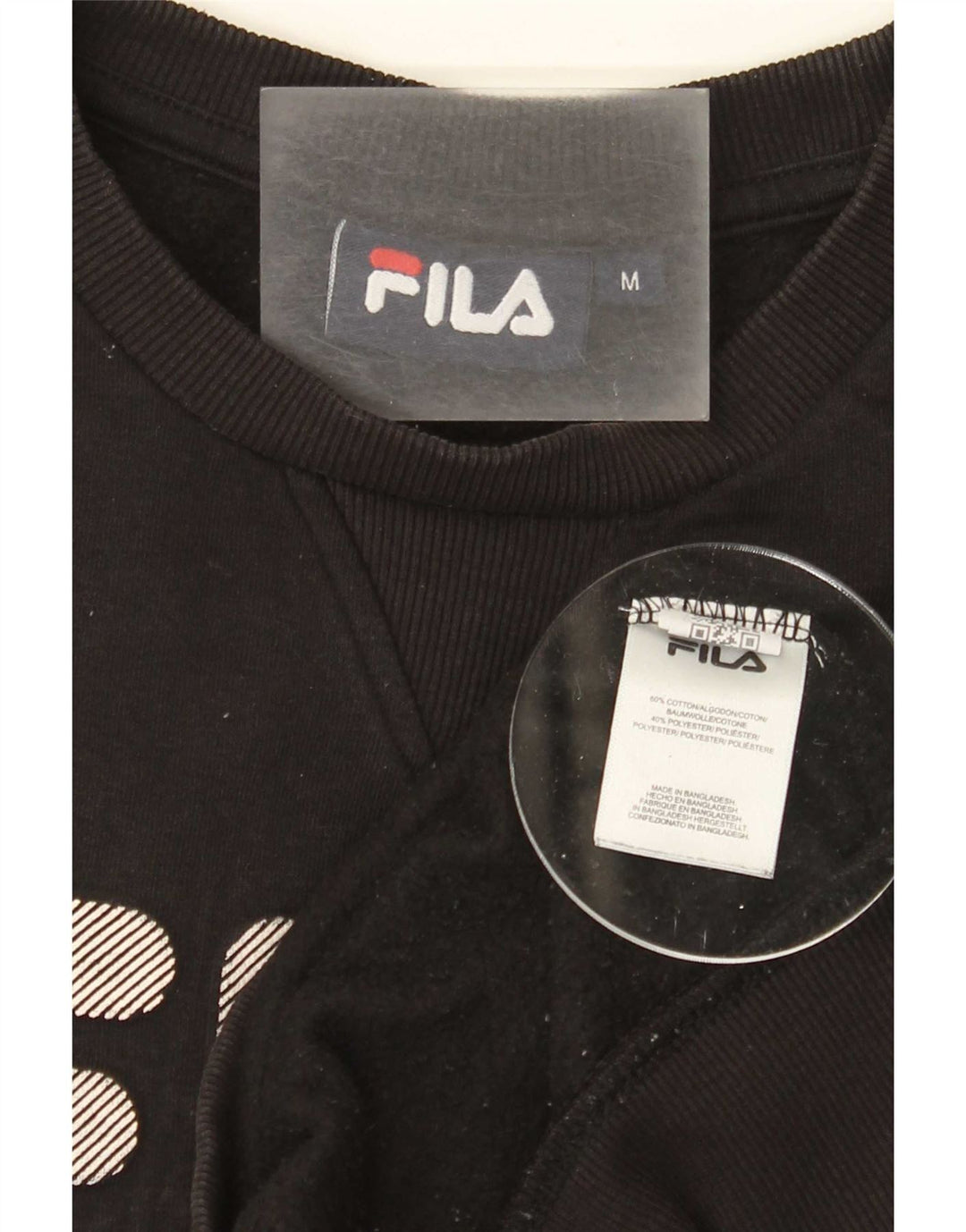 Ανδρικό γραφικό φούτερ Fila, μεσαίο μαύρο βαμβακερό