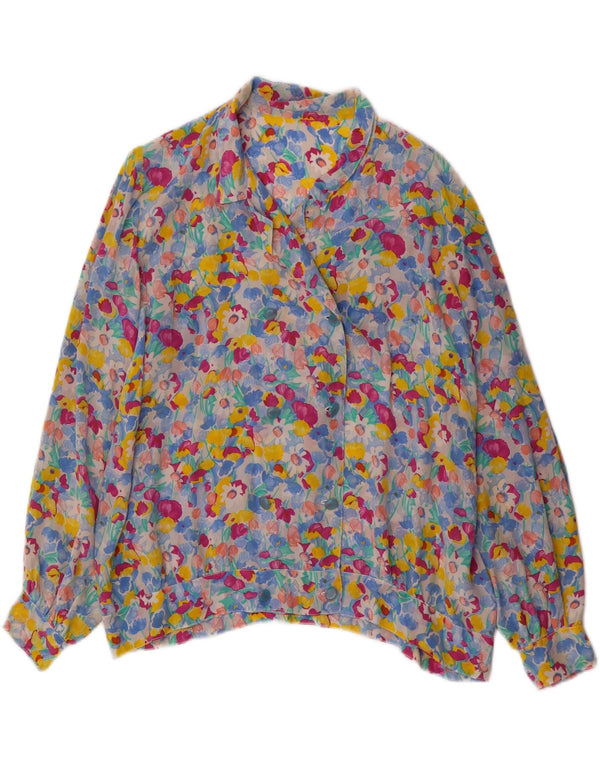 Vintage γυναικείο πουκάμισο μπλούζα UK 18 XL Πολύχρωμο Floral