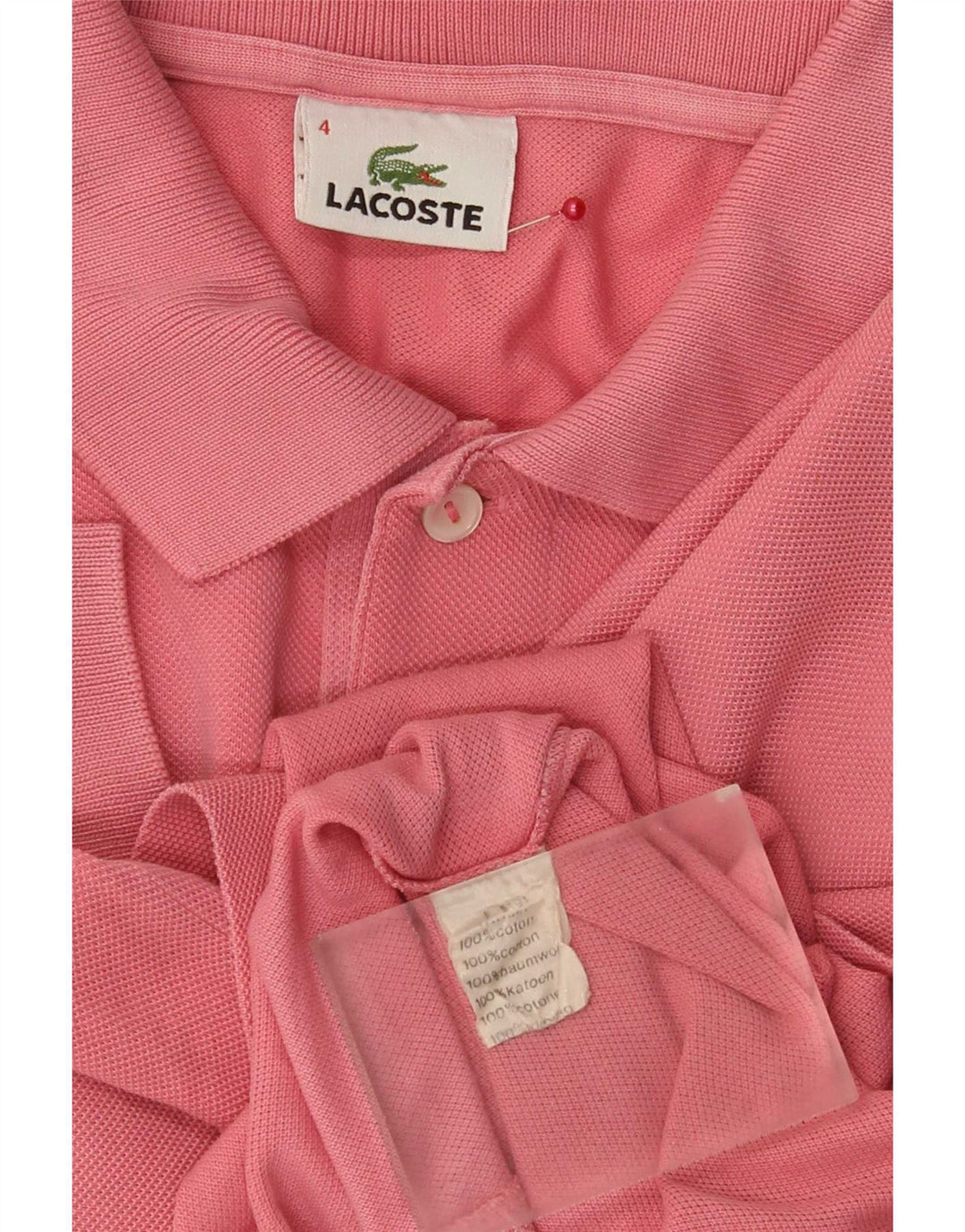 Ανδρικό πουκάμισο Polo Lacoste, Μέγεθος 4, Μεσαίο Ροζ Βαμβακερό