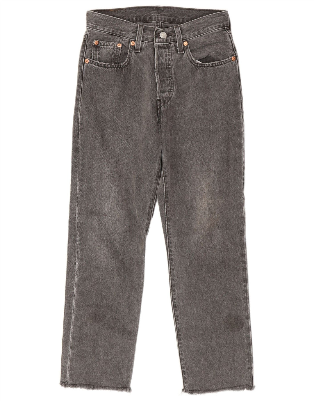 LEVI'S Womens 501 Straight Jeans W24 L26 Grey Cotton