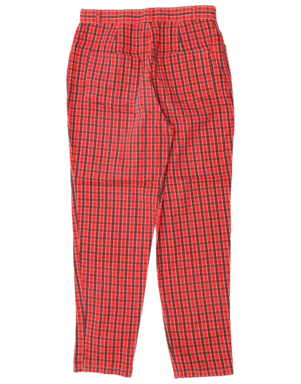 Basics Γυναικείο ψηλόμεσο παντελόνι UK 16 Large W30 L30 Red Check