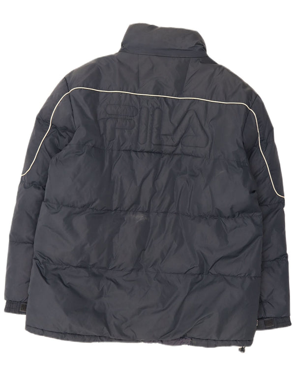 Fila Ανδρικό γραφικό μπουφάν με επένδυση UK 38 Medium Navy Blue Nylon