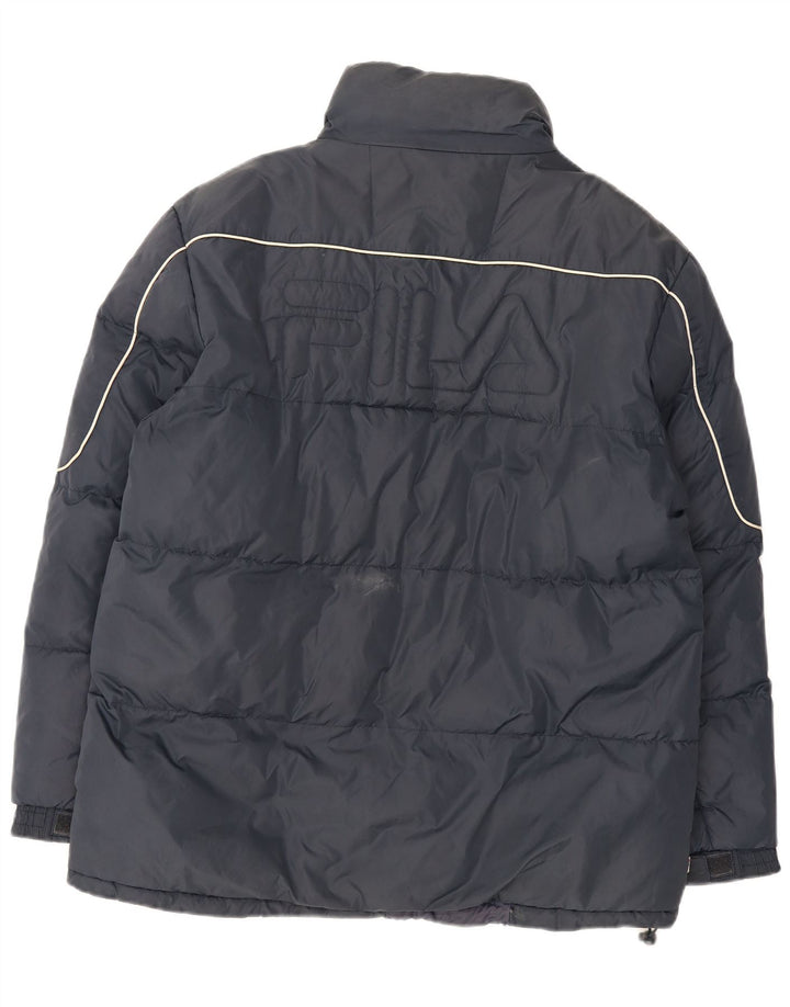 Fila Ανδρικό γραφικό μπουφάν με επένδυση UK 38 Medium Navy Blue Nylon