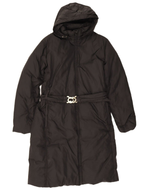 Γυναικείο παλτό Benetton με κουκούλα UK 16 Large Black Polyamide