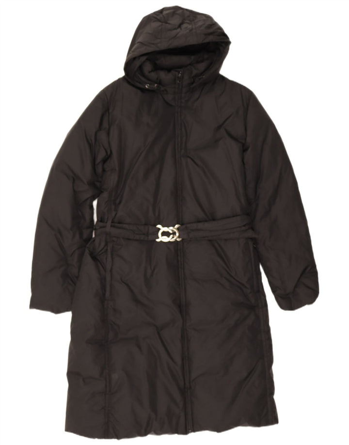 Γυναικείο παλτό Benetton με κουκούλα UK 16 Large Black Polyamide