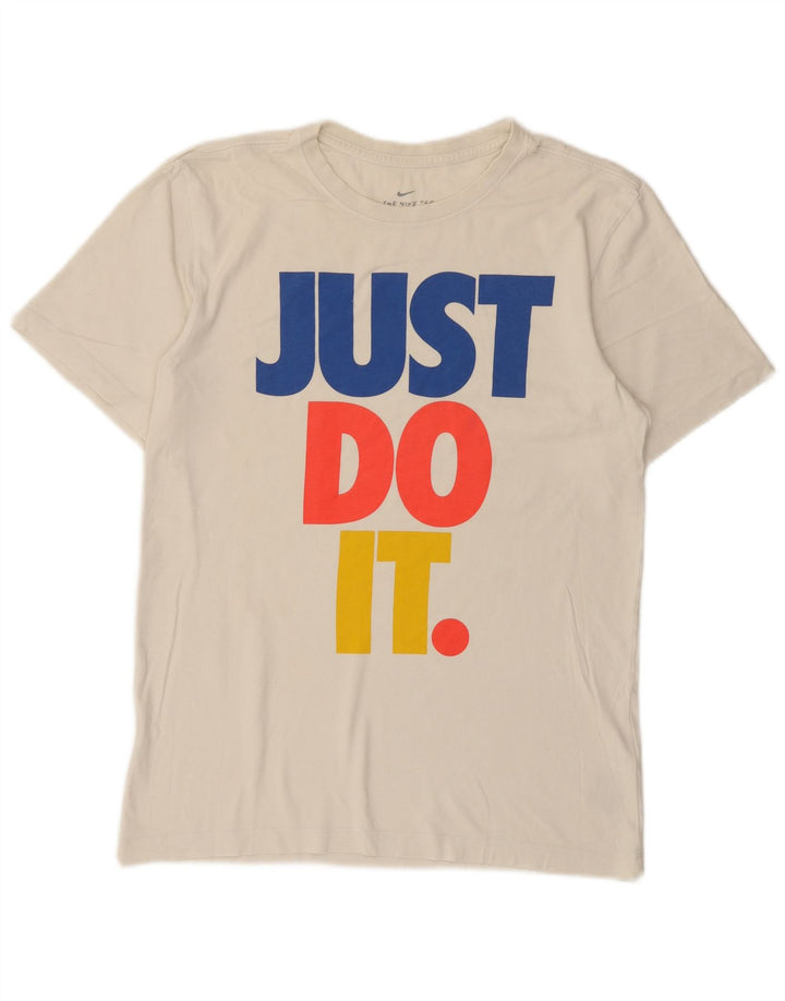 Ανδρικό γραφικό μπλουζάκι Nike, μικρό λευκό βαμβακερό