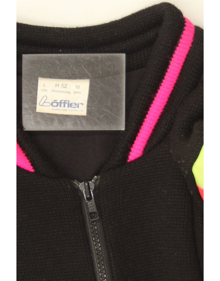 Ανδρικό πουλόβερ Loffler Ski Jumper Μεγάλο μαύρο χρώμα μαλλί