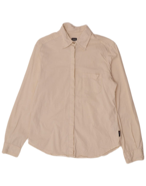 Think Pink Womens Regular Fit Shirt UK 14 Medium Off White Βαμβακερό