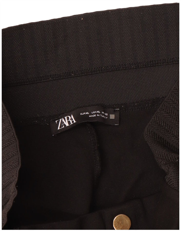 Zara Γυναικείο Slim Capri Παντελόνι XL W36 L24 Μαύρο