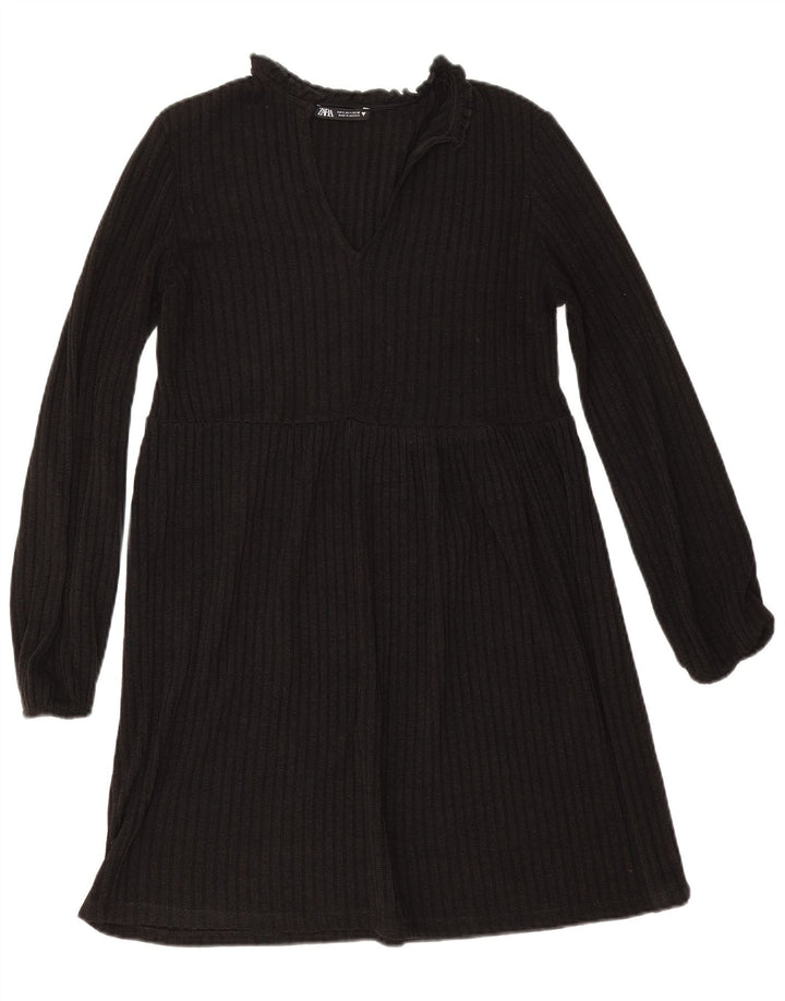 Zara Γυναικείο Jumper Φόρεμα UK 10 Small Black