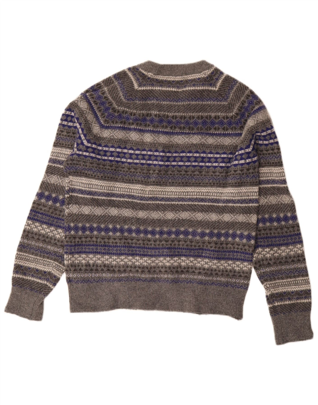 Gap Γυναικείο πουλόβερ με λαιμόκοψη UK 14 Medium Grey Fair Isle Wool