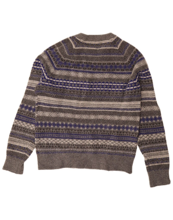 Gap Γυναικείο πουλόβερ με λαιμόκοψη UK 14 Medium Grey Fair Isle Wool